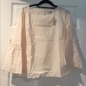 Pink- ivory madewell bell sleeve top